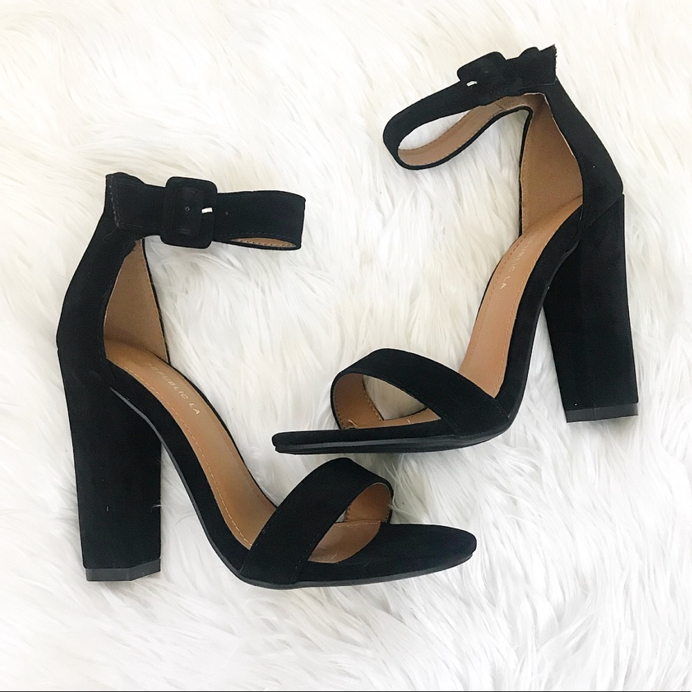 Black Ankle Strap Heels